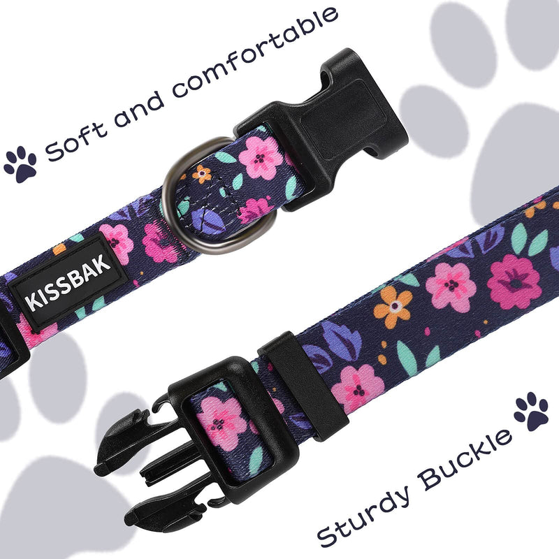KISSBAK Dog Collar for Small-Medium-Large Dogs - Special Design Cute Girl Dog Pet Collar Soft Adjustable Fancy Floral Girl Puppy Dog Collars Medium - BeesActive Australia