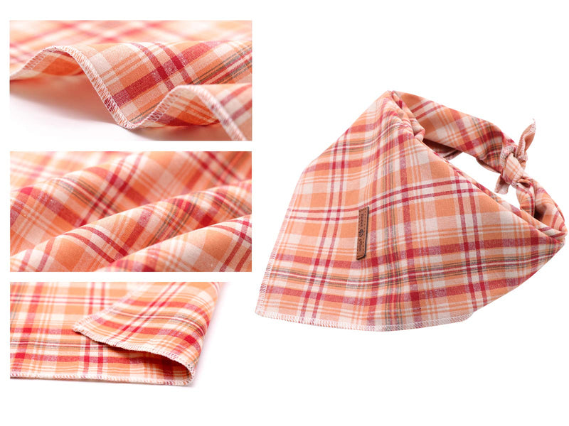 Lionet Paws Dog Bandana Washable Cotton Handkerchief Scarf Triangle Bandana for Small Medium Large Dogs Large (Pack of 1) Orange - BeesActive Australia