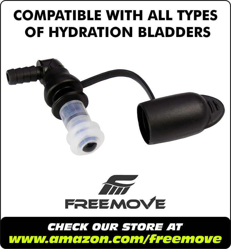 Hydration Bladder Bite Valve Mouthpiece Replacement > Pull/Push Shutoff Valve, Silicone Nozzle with Cap Protector, 90 degree for Quick Acces & Easy Drinking, Universal for Any Hydration Pack System - BeesActive Australia