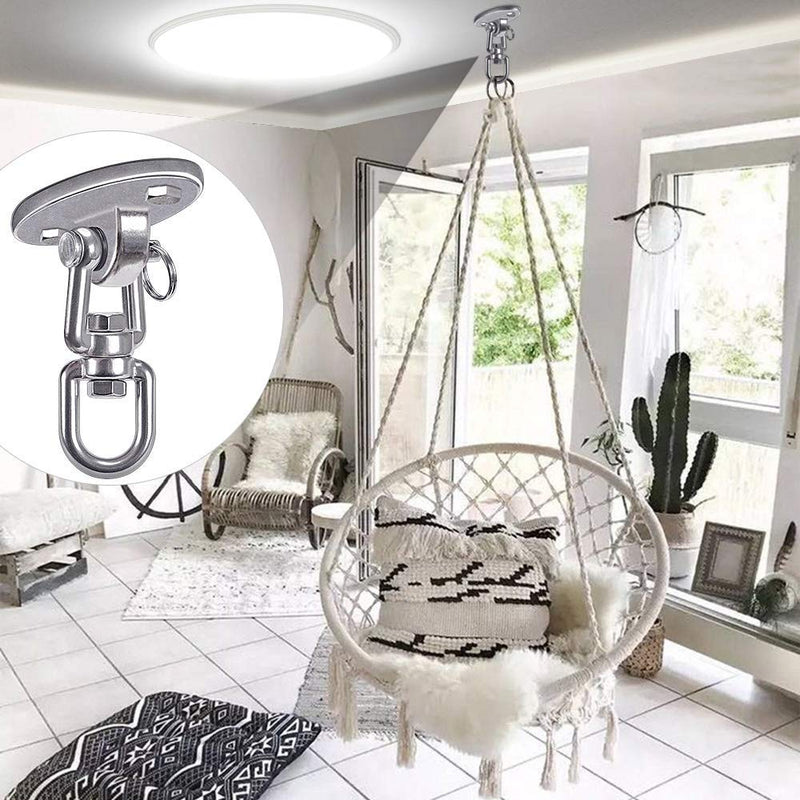 SELEWARE Swing Hangers Permanent Antirust SUS304 Stainless Steel Heavy Duty 360° Swivel Swing Set Brackets, 2000 lb Capacity Playground Porch Swing Set Chair Yoga Hammock Rope Tire Pod (2 Pack) - BeesActive Australia