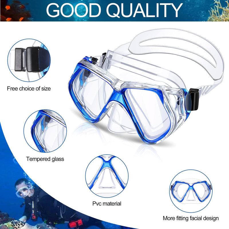 2 Pieces Swim Diving Goggles Swim Goggle Waterproof Swimming Goggles Mask for Adults Black, Blue - BeesActive Australia