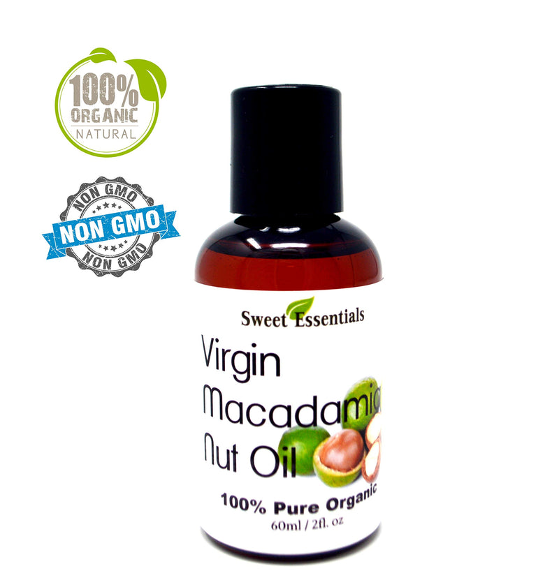 Organic Unrefined Macadamia Nut Oil | 2oz Imported From Italy | 100% Pure | Food Grade | Offers Relief From Dry, Cracked Skin, Eczema, Psoriasis, Dermatitis, Rosacea & More | Best Natural Moisturizer - BeesActive Australia