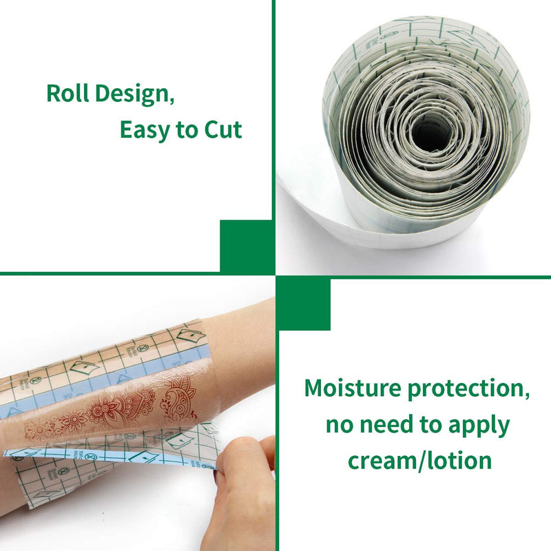 COITEK Tattoo Bandage, 5 m x 15 cm Waterproof Bandage, Transparent Stretch Adhesive Bandage Tape Retention Dressing Tapes - BeesActive Australia
