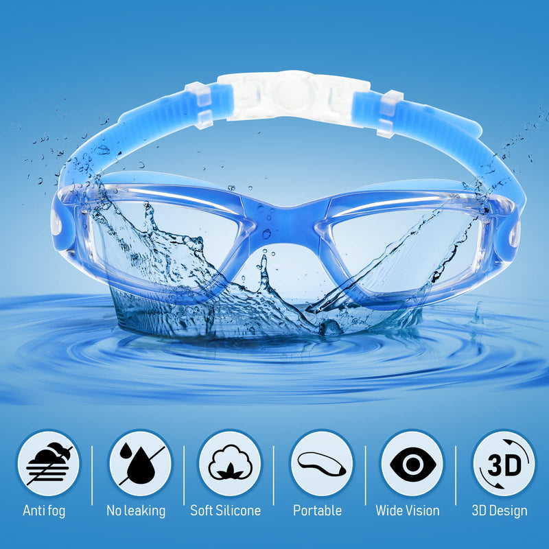 8 Pack Swim Goggles No Leaking Swimming Goggles for Adults UV Protection Pool Goggles Anti Fog Swimming Glasses with Waterproof Nose Clips and Earplugs for Men Women Youth Kids, Multicolor - BeesActive Australia