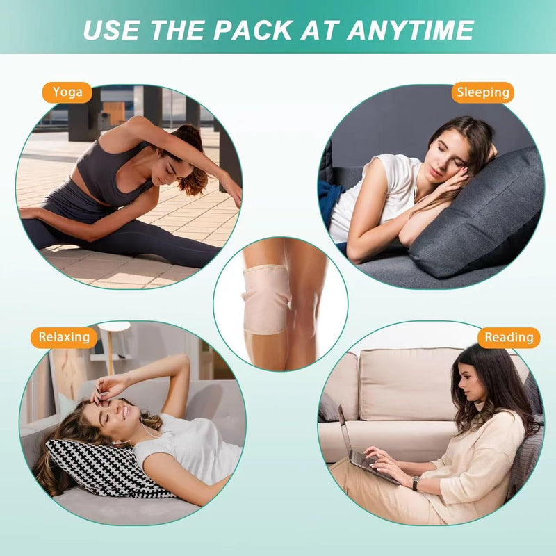 Castor Oil Pack Wrap for Knee Joint Pain, 2 Pack Flannel Castor Oil Strong Magic Stickers Knee Kit with for Body Inflammation, Reusable Organic Castor Oil Pack Wrap for Adult and Kids 2PACK Knee Mat - BeesActive Australia