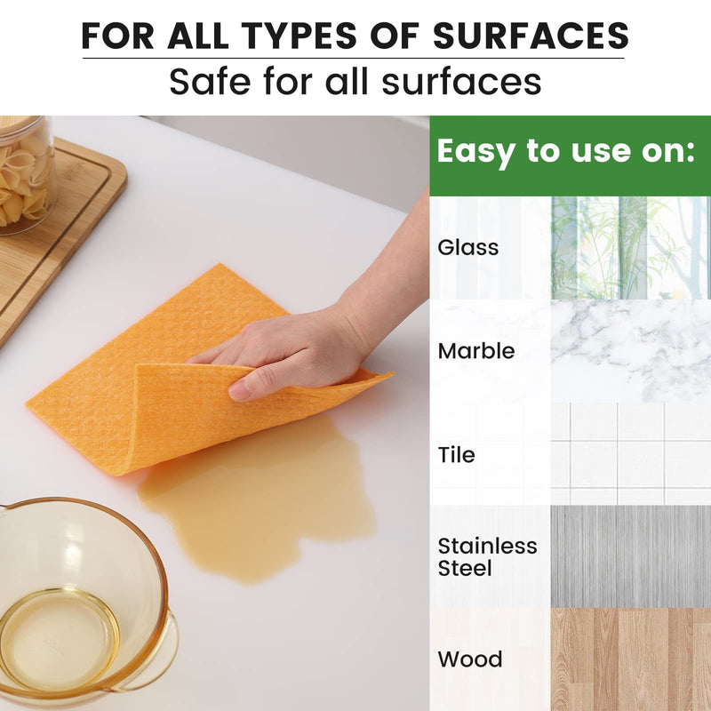 Homaxy Swedish Dishcloths for Kitchen, 10 Pack Reusable and Eco-Friendly Cellulose Sponge Cloths Dish Towels, Absorbent and No Odor Paper Towels for Dishes ＆ Counters, Orange Pack of 10 - BeesActive Australia