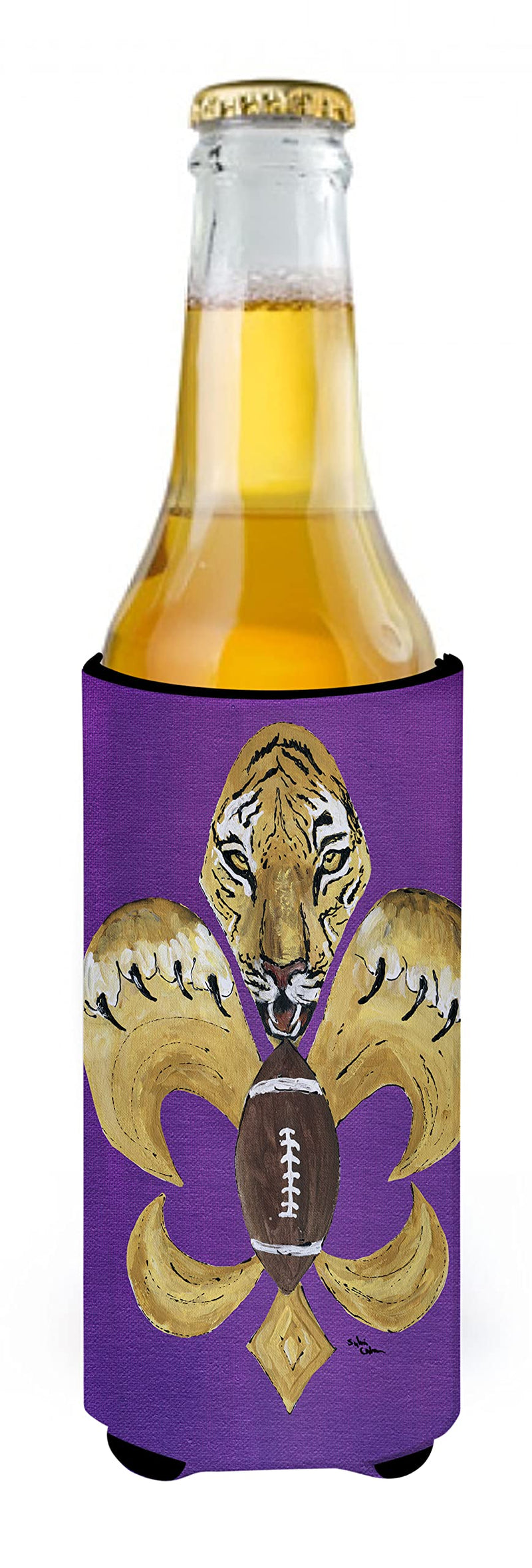 Caroline's Treasures 8205MUK Tiger Football Fleur de lis Ultra Beverage Insulators for Slim cans, Slim Can, Multicolor - BeesActive Australia