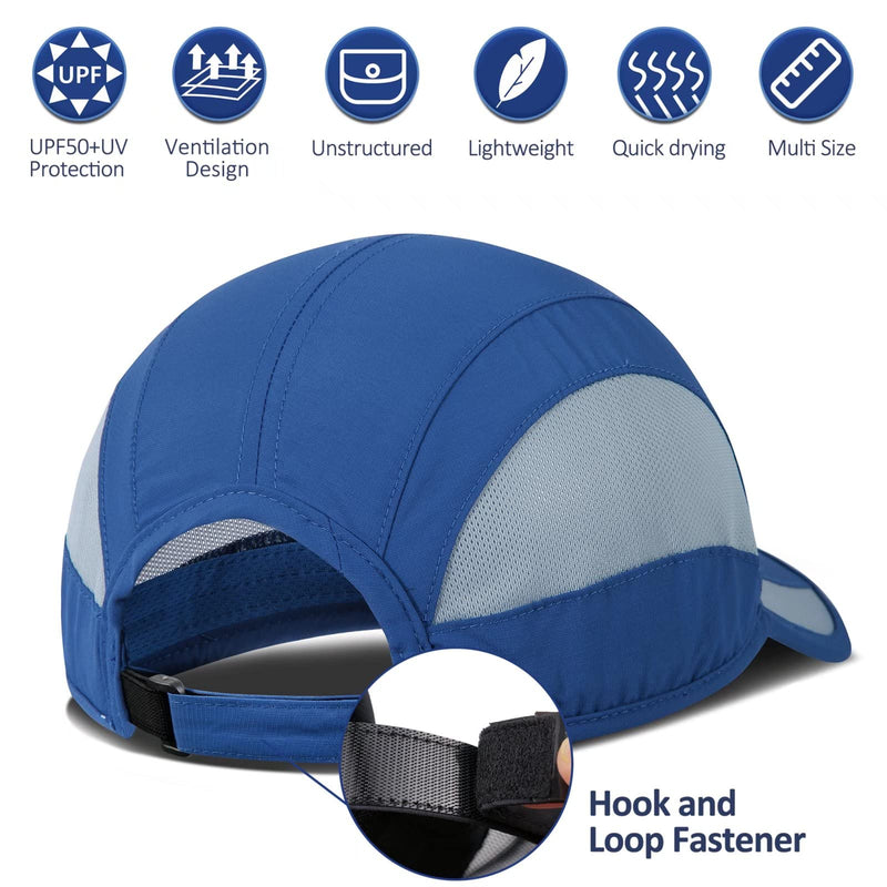 GADIEMKENSD Outdoor Running Hat Unstructured Sports Cap Quick Dry Mesh for Adults Blue 7-7 1/2 - BeesActive Australia