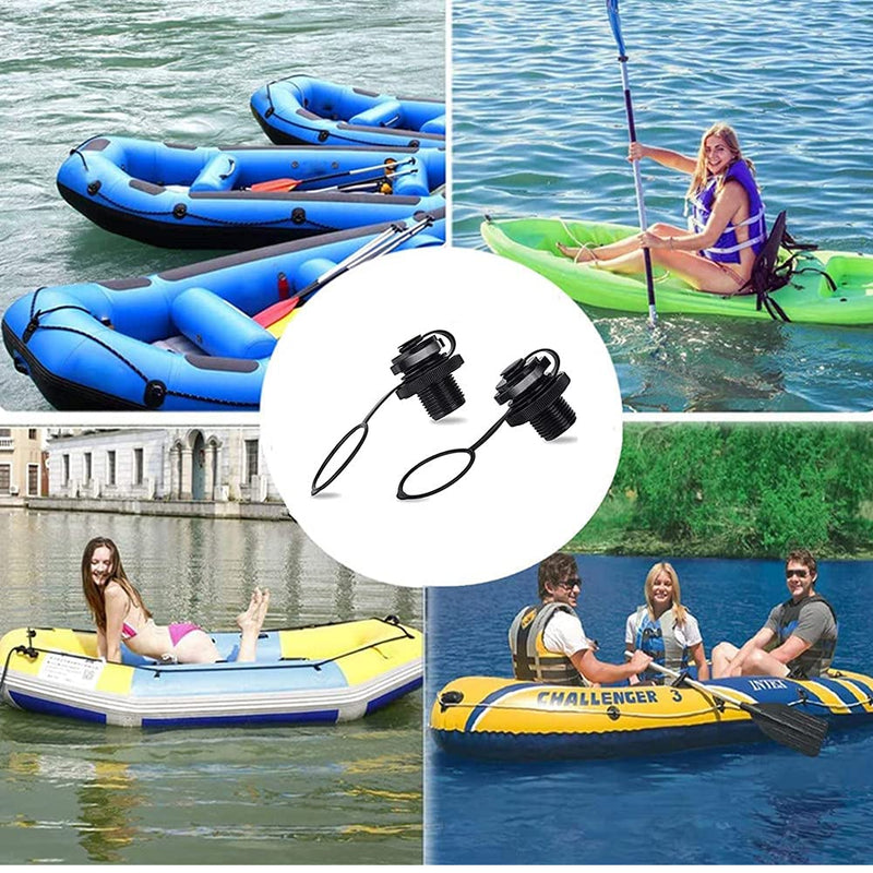 Inflatable Boat Air Valve,2PCS Inflatable Boat Spiral Air Plugs One-Way Inflation Replacement Screw for Inflatable Boat - BeesActive Australia