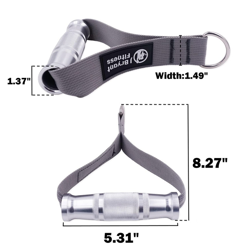 J Bryant Fitness Metal Gym Handles for Cable Machine Attachment Heavy Duty Aluminum Alloy Handle Grips Durable Workout Handles for Resistance Bands Pulley LAT Pull Down System Grey - BeesActive Australia