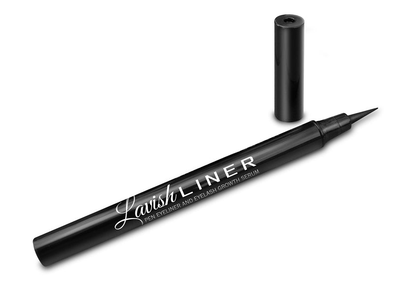 Lavish Liner by Hairgenics Pronexa – 2-in-1 Precision Liquid Eyeliner Pen with Eyelash Growth Enhancing Serum and Castor Oil for Perfect Eyes and Long Lashes, Jet Black. - BeesActive Australia