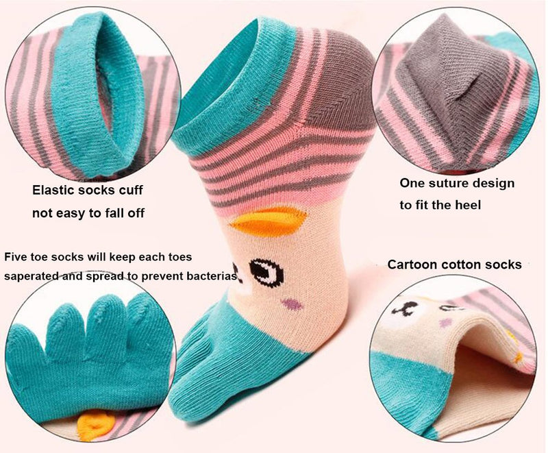 HONOW Women's Low Cut Toe Socks Ankle Cotton Running Socks(Pack of 5/6) Color 10 (Ankle Length) - BeesActive Australia