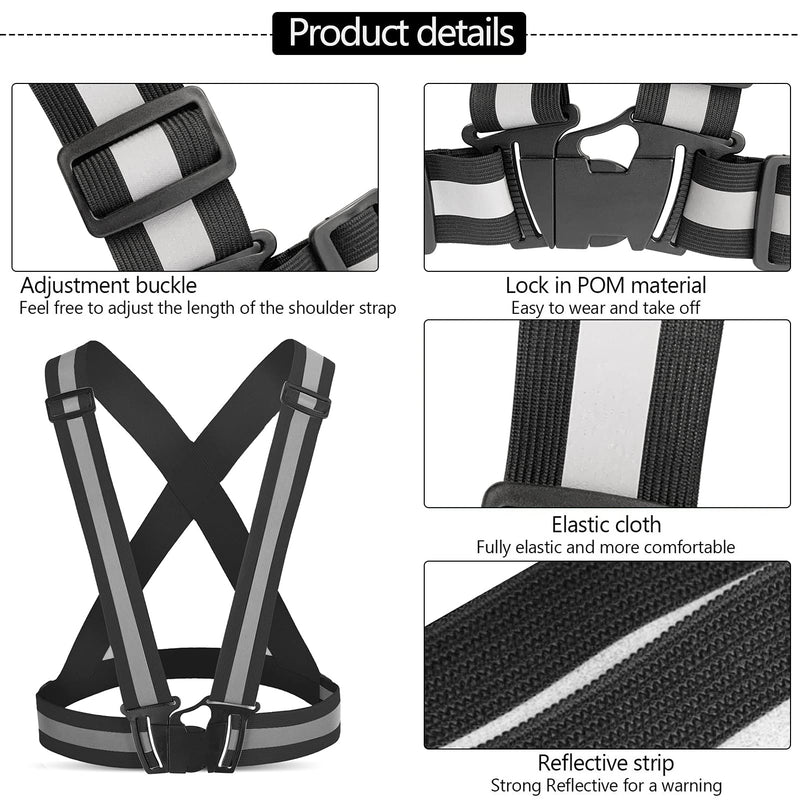 ANDAST Running Reflective Vest Gear 2 Pack,High Visibility Adjustable Safety Vest for Night Jogging,Dog Walking Green+black - BeesActive Australia