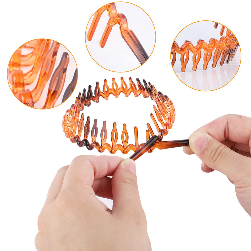 6 Pcs Tooth Hairbands for Women Girls, Plastic Hair Bands Tooth Hair Comb Headband Wavy Hair Hoop for Hair Styling - BeesActive Australia