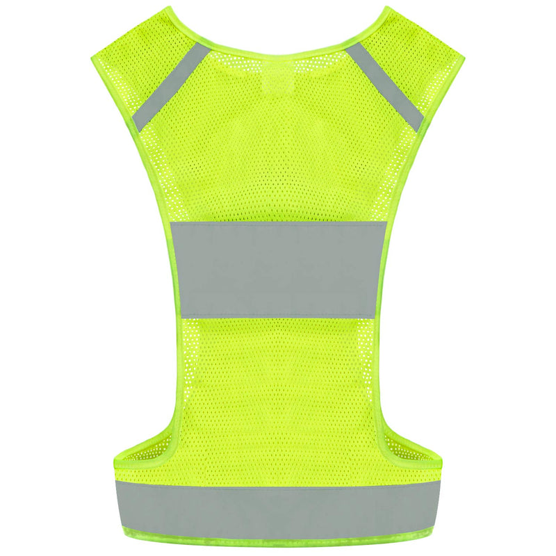 [AUSTRALIA] - IDOU Reflective Vest Safety Running Gear with Pocket, Ultralight &Adjustable Waist&360°High Visibility for Running,Jogging,Biking,Motorcycle,Walking,Women & Men (neon Yellow) (neon Yellow, Large) Neon Yellow 