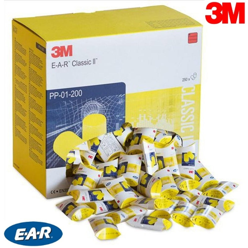 3M E-A-R Classic Earplugs, 28 dB, Uncorded, Pillowpack, 250 Pairs/Box, PP-01-002 250 Pairs/Pillowpack - BeesActive Australia