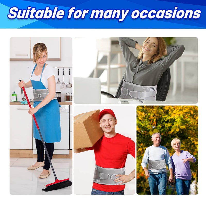 Back Support Belt Add Lumbar Pad for Men & Women, Back Brace with 6 Stays and Lower Back Pain Relief Removable, Breathable Anti-skid lumbar support belt for Herniated Disc, Sciatica, Scoliosis Medium(Fit waist:30"-37") - BeesActive Australia