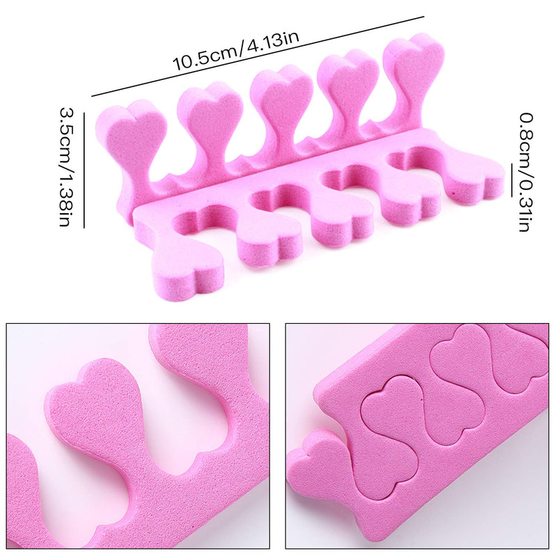 Lainrrew 50 Pcs/ 25 Pairs Soft Foam Toe Separators, Heart Shaped Pedicure Toe Stretcher Nail Spacers Finger Dividers with 5 Nail Files for Toes & Finger Relaxing Holding - BeesActive Australia