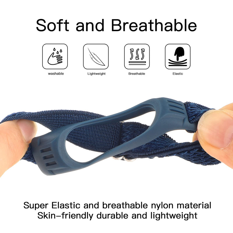 【2Pack】 Adjustable Elastic Band Compatible with Xiaomi MI BAND 3/4/5/6 Strap for Men Women，Stretchy Nylon Sports Strap Replacement Wristband Accessories for MI BAND 6/5/4/3 Fitness Tracker Wavy Black White + Wavy Army Green - BeesActive Australia