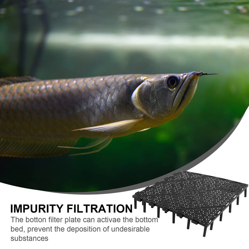 Balacoo Fish Tank Bottom Filter Plate, Aquarium Sand Gravel Filter Board PVC Splicing Aquarium Accessory Black 10pcs - BeesActive Australia