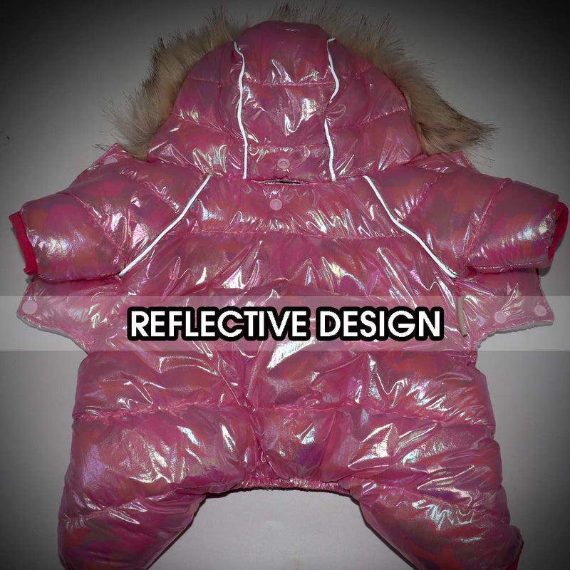 Beirui Waterproof Small Dog Coats for Winter - Warm Padded Pet Puppy Dog Snow Jacket - Cute Hoodie Clothes for Small Dogs Cat Puppies Chest:16.0”,Back:11.0”(Fit 7-11 lbs) Pink - BeesActive Australia