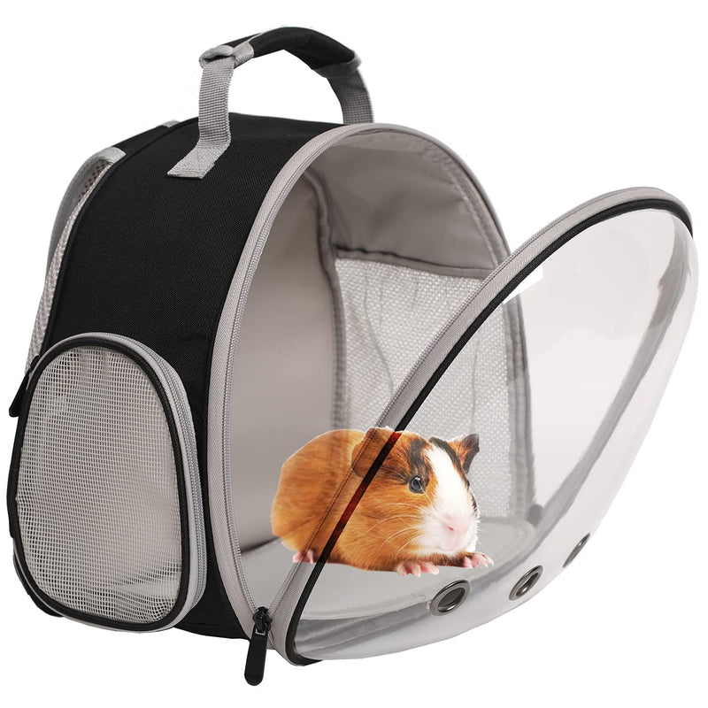 Guinea Pig Backpack, Space Capsule Bubble Window Guinea Pig Backpack Carrier, Small Animal Carrier Backpack for Bird Bearded Dragon Guinea Pig Bunny BLACK - BeesActive Australia