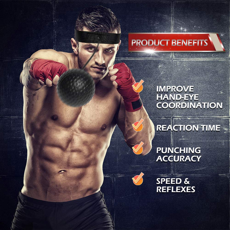 OLIKER Boxing Reflex Ball Family Pack Plus with Adjustable Headband,4 Boxing Ball Suitable Reaction,Agility,Punching Speed,Fight Skill and Hand Eye Coordination Training for Adults and Kids - BeesActive Australia