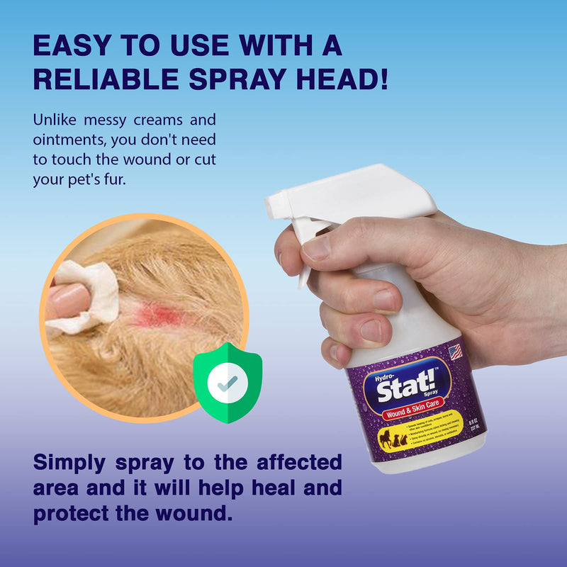 Stat! Spray Pet Wound & Skin Care | First-Aid Treatment for Dogs, Cats, Horses | Natural Plant Based Ingredients | Speeds Healing of Cuts, Burns, Hot Spots, Skin Allergies | Soothing Anti-Itch Formula 8 oz - BeesActive Australia