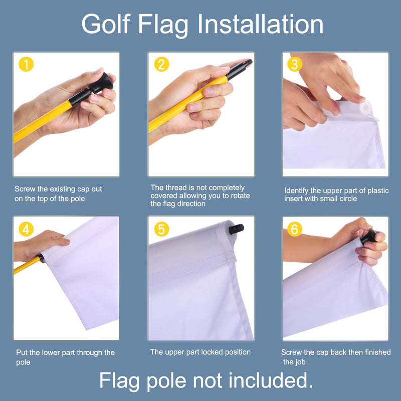 KINGTOP Solid Golf Flags with Tube Inserted, All 8" L x 6" H, Putting Green Flags for Yard, 420D Nylon Mini Pin Flags Blue - BeesActive Australia