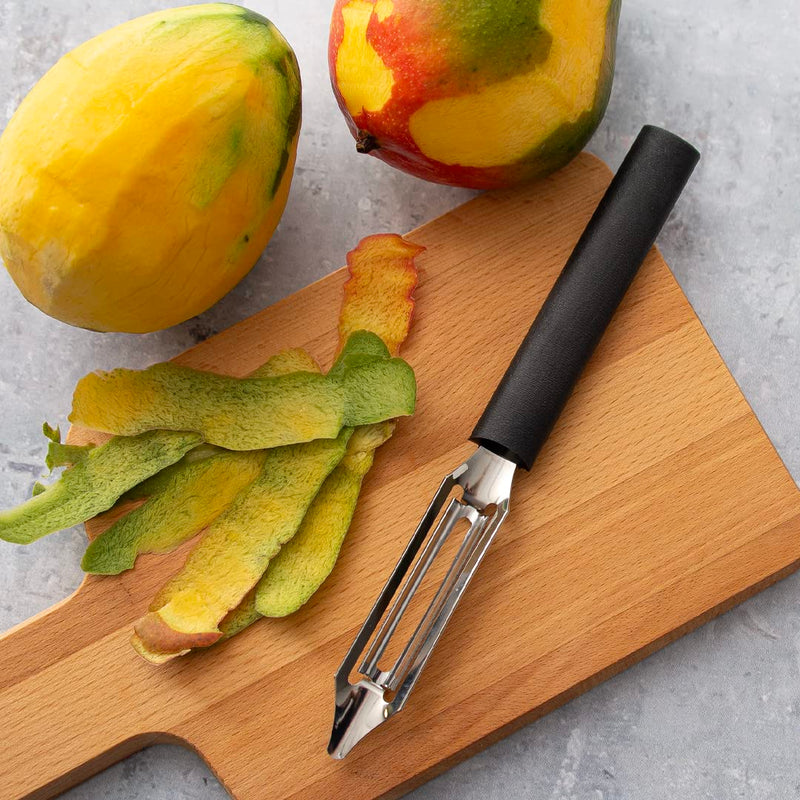Rada Cutlery Deluxe Vegetable Peeler Blade Stainless Steel Resin Made in the USA, 8-3/8 Inches, Black Handle - BeesActive Australia