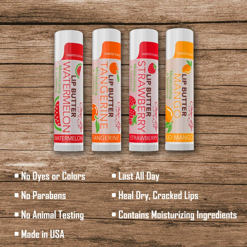 CHAP-LIP Lip Butter Lip Balm with Fruit Flavors, Cocoa Butter, Coconut Oil | Moisturizing Vitamin E & Total Hydration Treatment & Soothing Lip Therapy Clear - BeesActive Australia