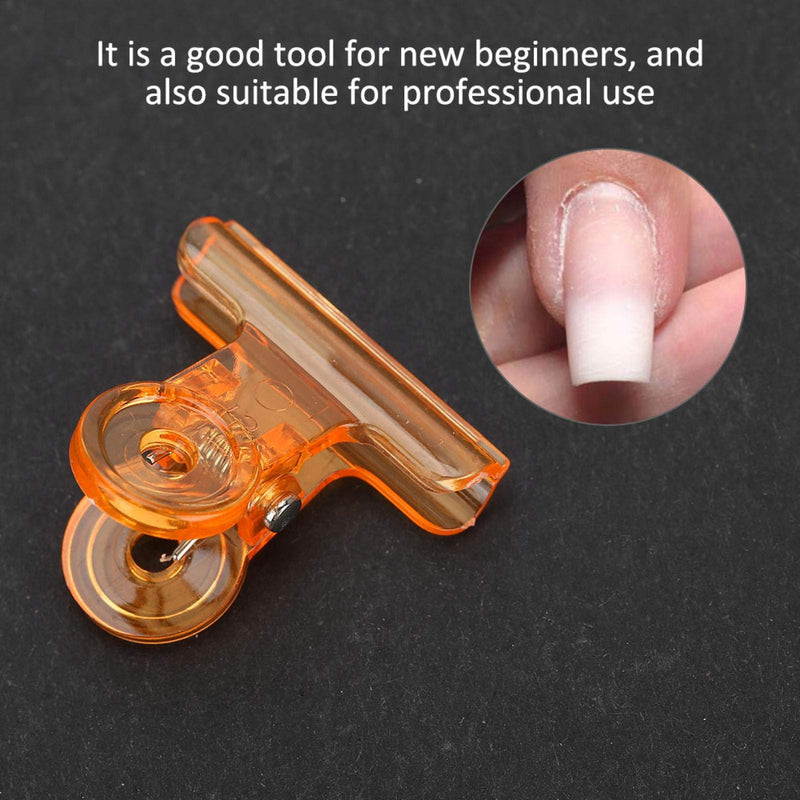 5pcs 4 Colors Curve Nail Extension Clips, Multi-functional Plastic Nail Art Accessories, nail shaping tools, fixed nail shape(Orange) Orange - BeesActive Australia