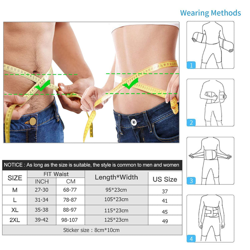 SYXUPAP Back Brace for Women, Men Velcro Back Support, Back Support Belt for Women, Back Brace for Lower Back Pain Women X-Large Black - BeesActive Australia