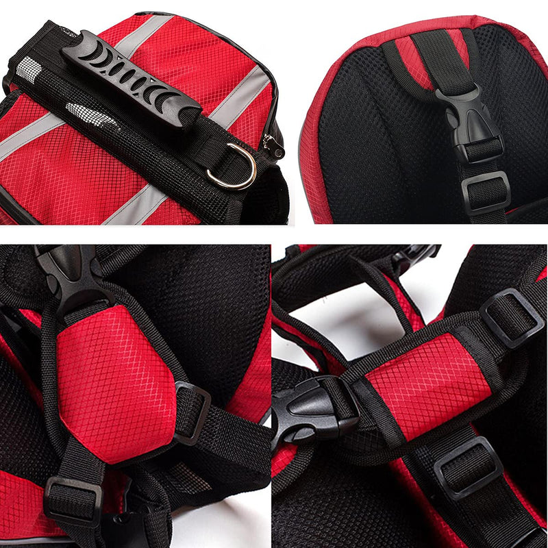 Lifeunion Polyester Dog Saddlebags Pack Hound Travel Camping Hiking Backpack Saddle Bag for Small Medium Large Dogs Orange - BeesActive Australia