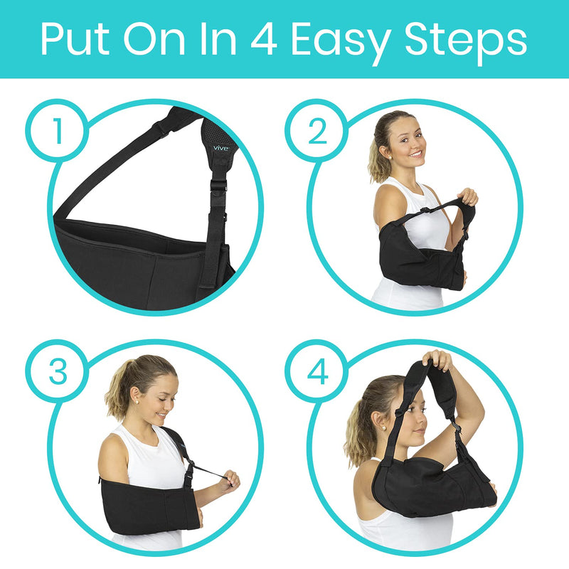 Vive Arm Sling - Medical Support Strap for Broken, Fractured Bones - Adjustable Shoulder, Rotator Cuff Full Soft Immobilizer - For Left, Right Arm, Men, Women, Subluxation, Dislocation, Sprain, Strain - BeesActive Australia