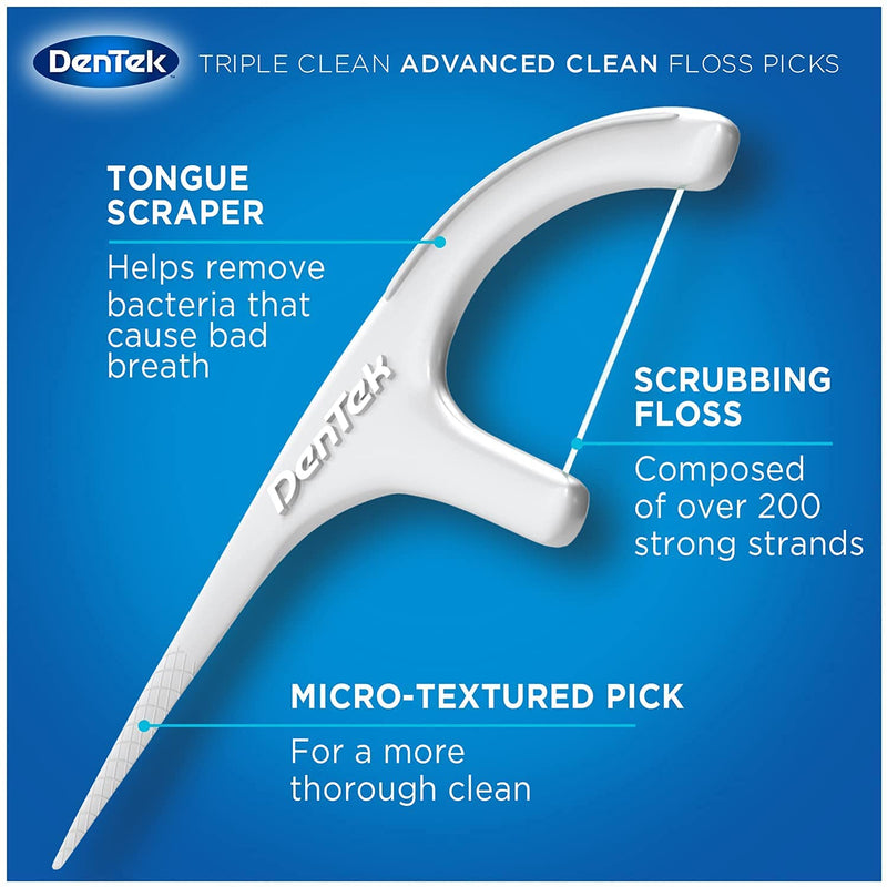 DenTek Triple Clean Floss Picks, No Break Guarantee, 150 Count, 3 Pack 150 Count (Pack of 3) Pack of 3 - BeesActive Australia