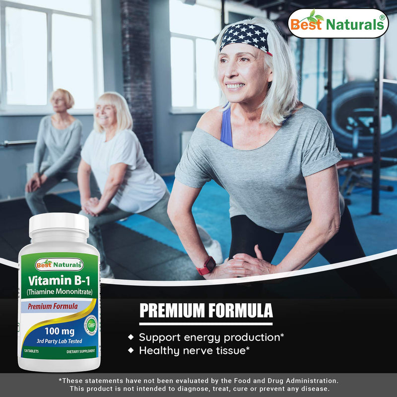 Best Naturals Vitamin B1 as Thiamine Mononitrate 100 mg 120 Tablets (120 Count (Pack of 2)) - BeesActive Australia