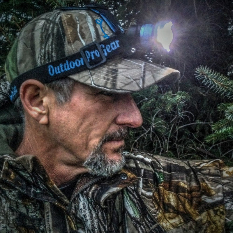 Outdoor Pro Gear Led Headlamp Flashlight [3-AA Batteries Included] Super Bright Zoomable Spotlight Head Lamp for Caving Hunting Hiking Camping. for Men and Women. Emergency Supplies (Green) Nature Green - BeesActive Australia