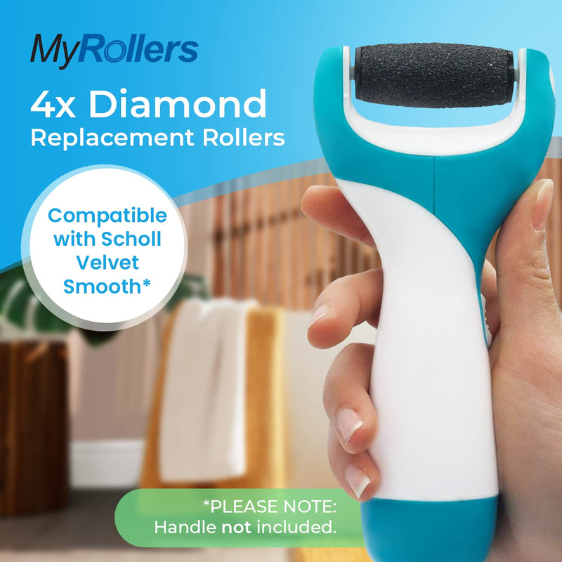 4 x Compatible with Scholl Velvet Smooth Diamond Refill Replacement Rollers (Coarse) Coarse - BeesActive Australia