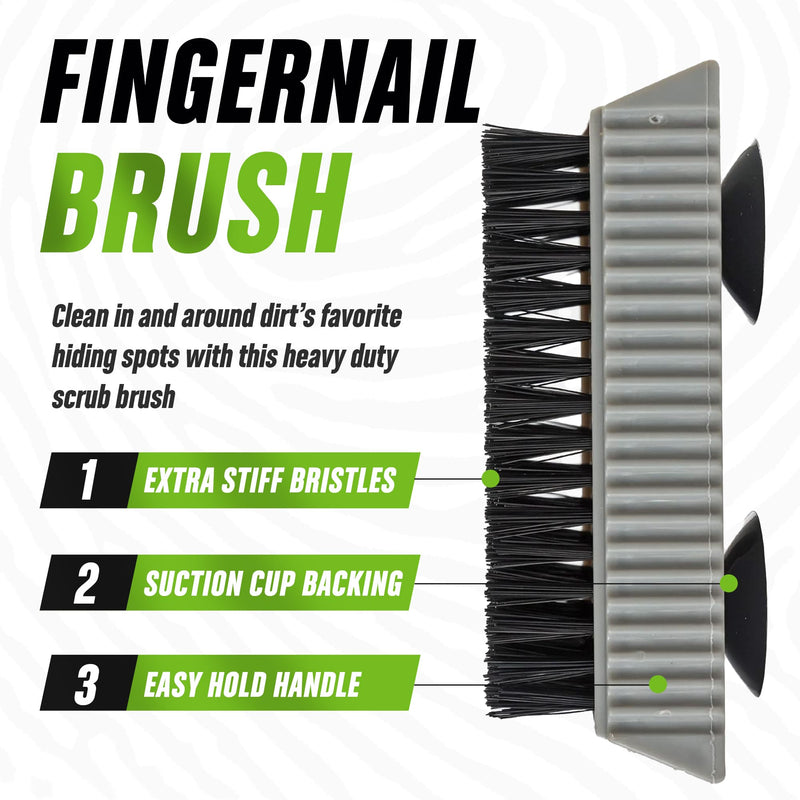 Grip Clean | Heavy Duty Nail Brush for Cleaning Fingernails – Nail Cleaning Scrub Brush for Men & Women | Mechanic Brush. Nail Brush Cleaner for Hands & Under Nails. Stiff Bristle Brush 1 Count (Pack of 1) - BeesActive Australia