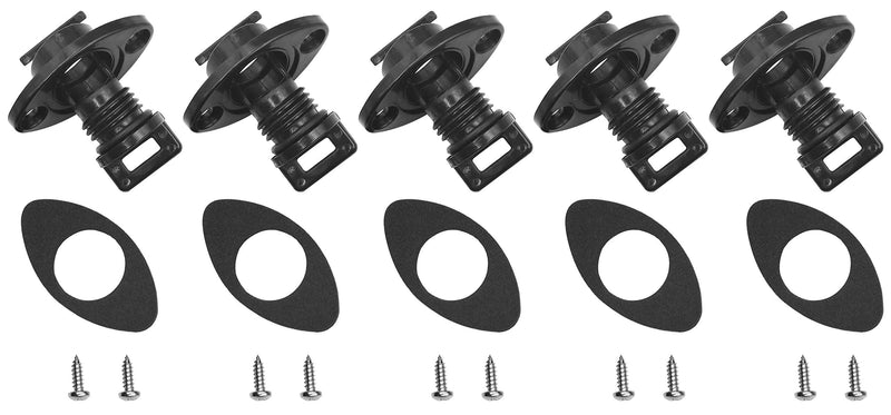 METER STAR 5pcs Universal Drain Plug Kit,Kayak Drain Plug Kit Thread Bung for Kayak Canoe Boat Set of 5 Drain Plug with 5 Rubber Gasket and 10 Screws - BeesActive Australia