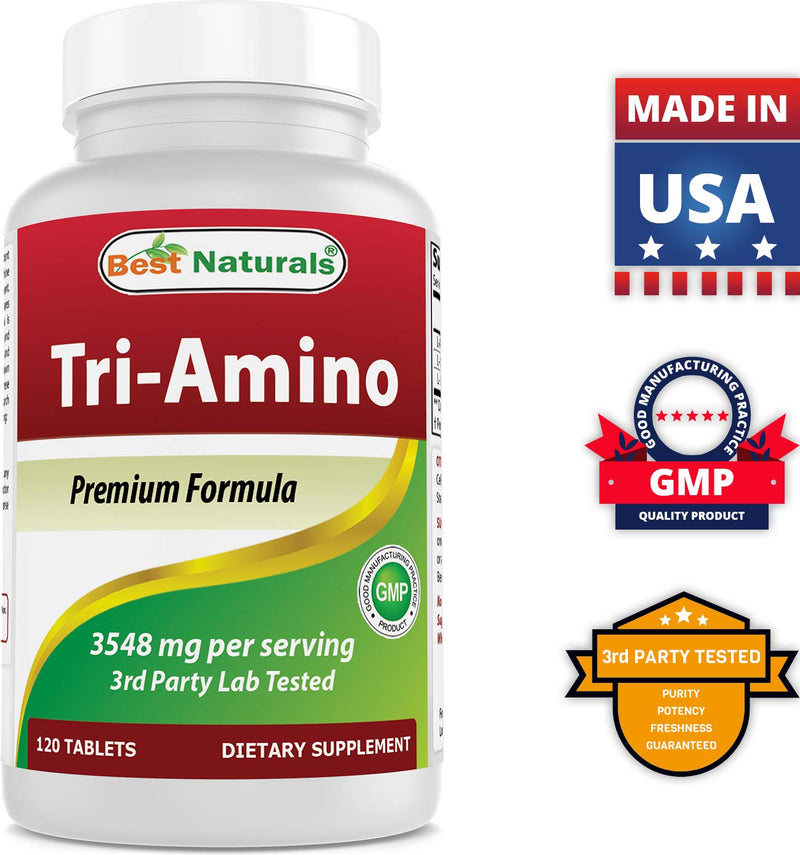 Best Naturals Tri-Amino with L-Arginine, L-Ornithine, L-Lysine 120 Tablets (120 Count (Pack of 1)) 120 Count (Pack of 1) - BeesActive Australia