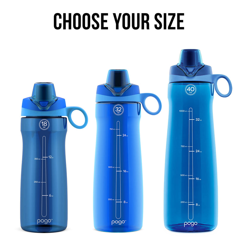 Pogo BPA-Free Plastic Water Bottle with Chug Lid 18 Oz Blue - BeesActive Australia