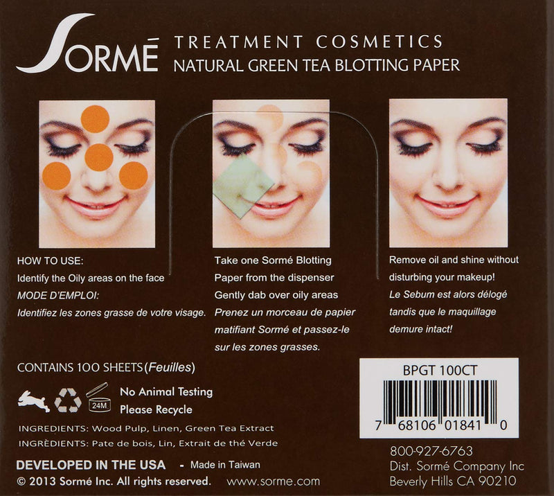 Sorme' Treatment Cosmetics Blotting Paper Green Tea - BeesActive Australia