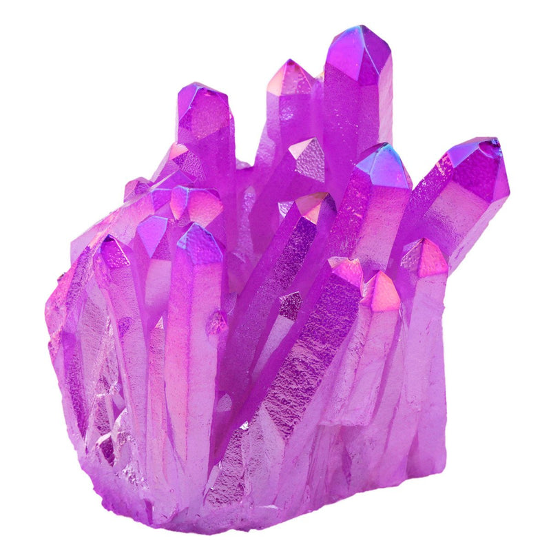 Shanxing Light Purple Titanium Coated Crystal Cluster Specimen,Healing Reiki Energy Natural Gemstone Figurine Home Decor 1"-2" - BeesActive Australia