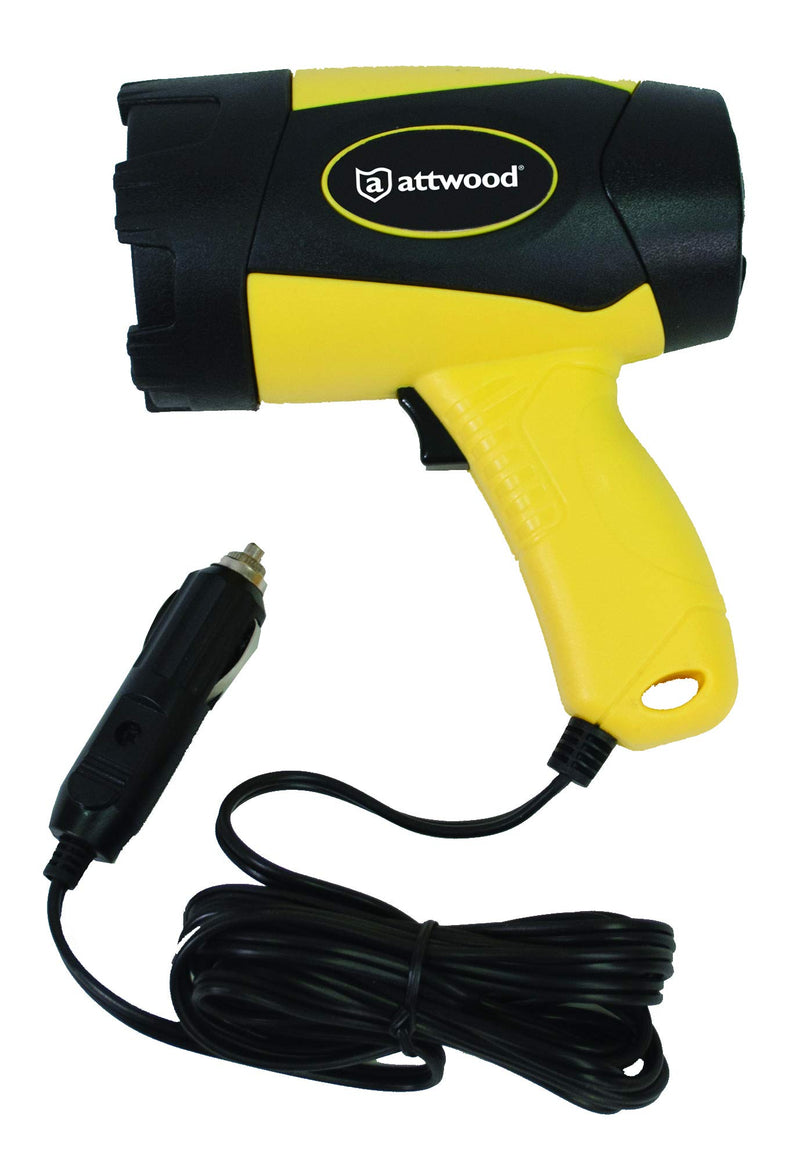 [AUSTRALIA] - attwood 11794-7 Portable 5W LED Emergency Spotlight 12V Adapter Plug, Safety Yellow/Black 