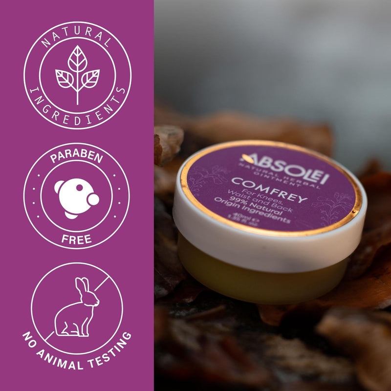 Absolei Comfrey Ointment, Natural Joint Ointment for Pain, Stiffness, Swelling and Tension, 40 ml - BeesActive Australia