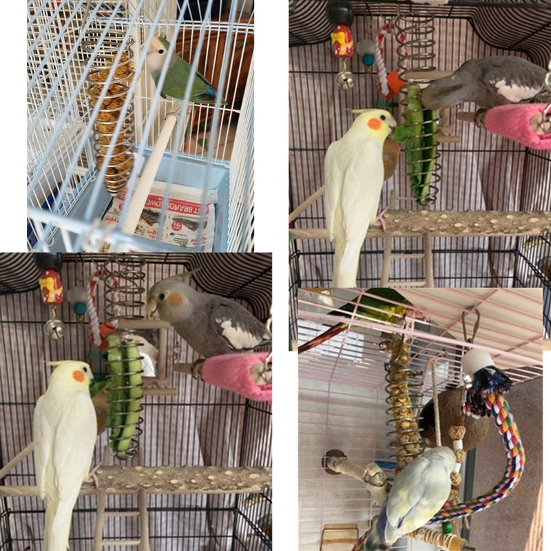 Litewoo Bird Foraging Toy Feeder Parrot Treat Fruit Vegetable Seed Holder Feeder Food Basket Tool Stainless Steel Cage Accessories for Parakeet Cockatiel African Grey Conure Cockatoo Macaw Amazon - BeesActive Australia