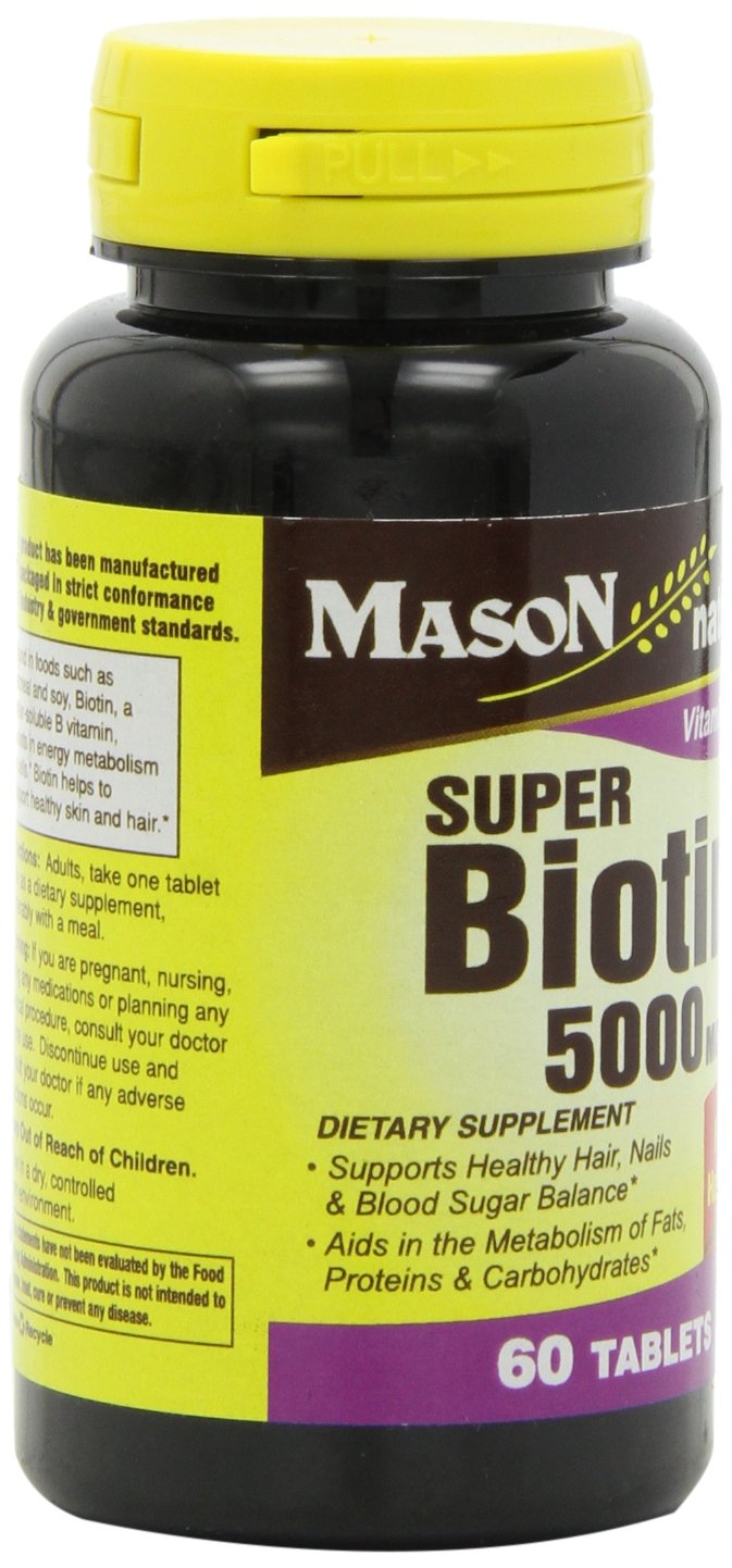 Mason Natural Super Biotin 5000 Mcg, 60 Tablets - BeesActive Australia