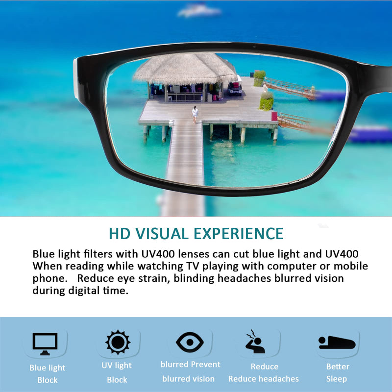 Kerecsen 6 Pack Fashion Reading Glasses for Women Men Blue Light Blocking/Anti UV Readers with Spring Hinge 6 Mix Color 2.5 x - BeesActive Australia